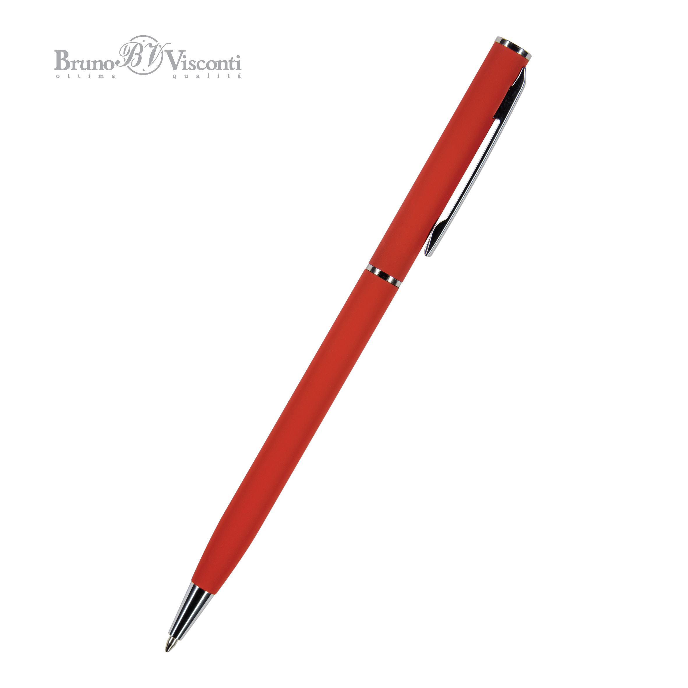 Ручка шариковая автоматическая BrunoVisconti® "PALERMO" цвет корпуса красный 0.7 мм, в тубе