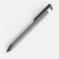 Ручка шариковая Standic Soft Touch с подставкой для телефона, серая