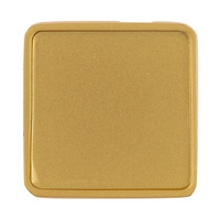 Квадратный шильдик на резинку Epoxi, матовый золотистый