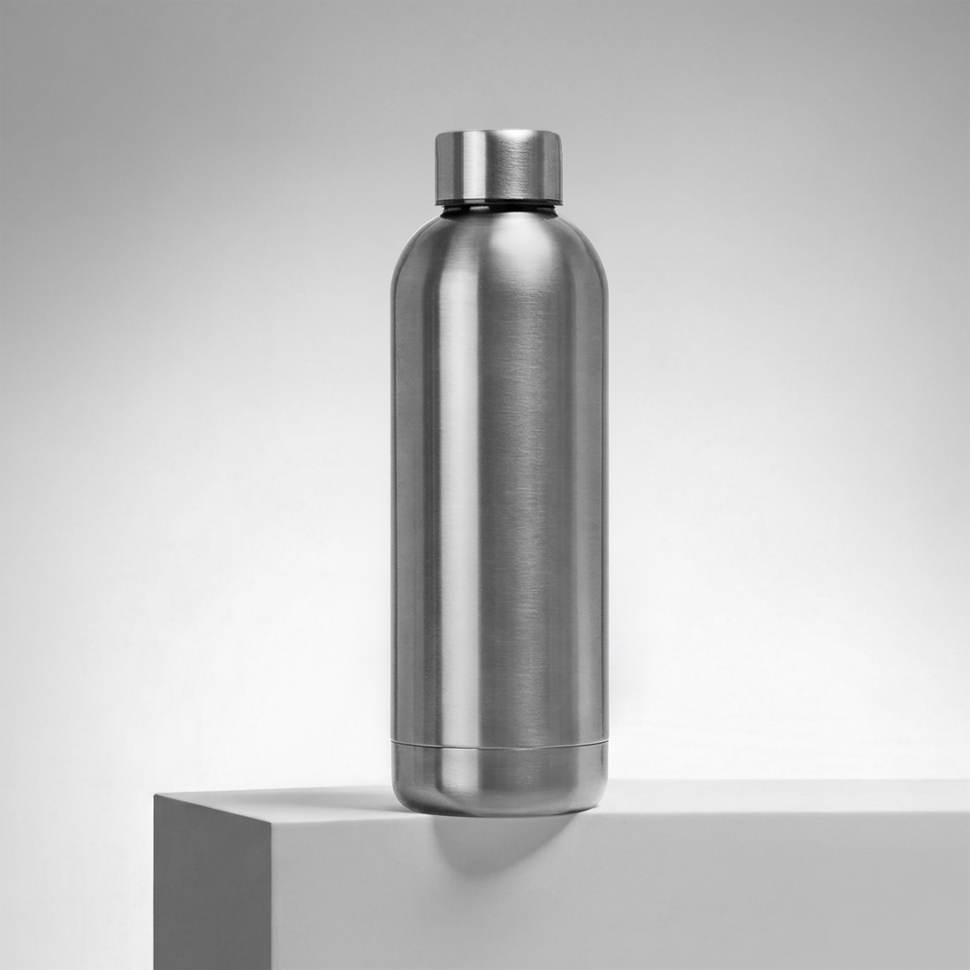 Вакуумная термобутылка "Cask" Waterline, 500 мл, тубус, серебристый глянцевый