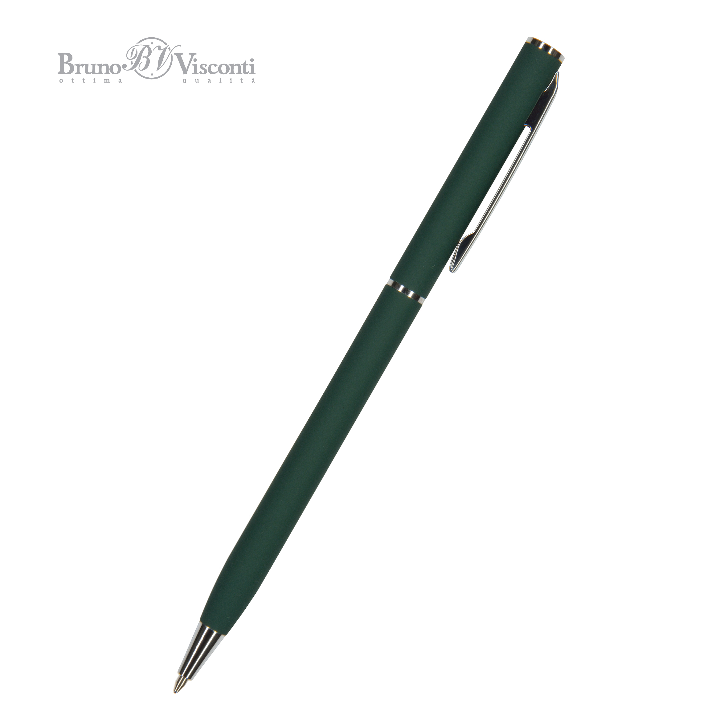 Ручка шариковая автоматическая BrunoVisconti® "PALERMO" цвет корпуса зеленый 0.7 мм, в тубе