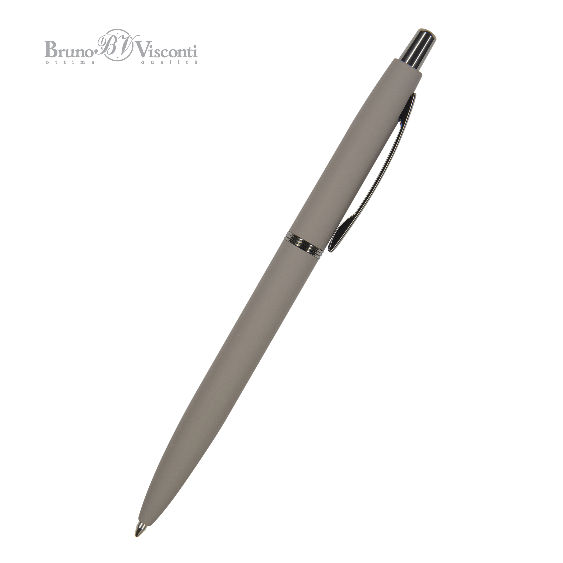 Ручка шариковая автоматическая BrunoVisconti® "SAN REMO" цвет корпуса серый 1 мм, в тубе