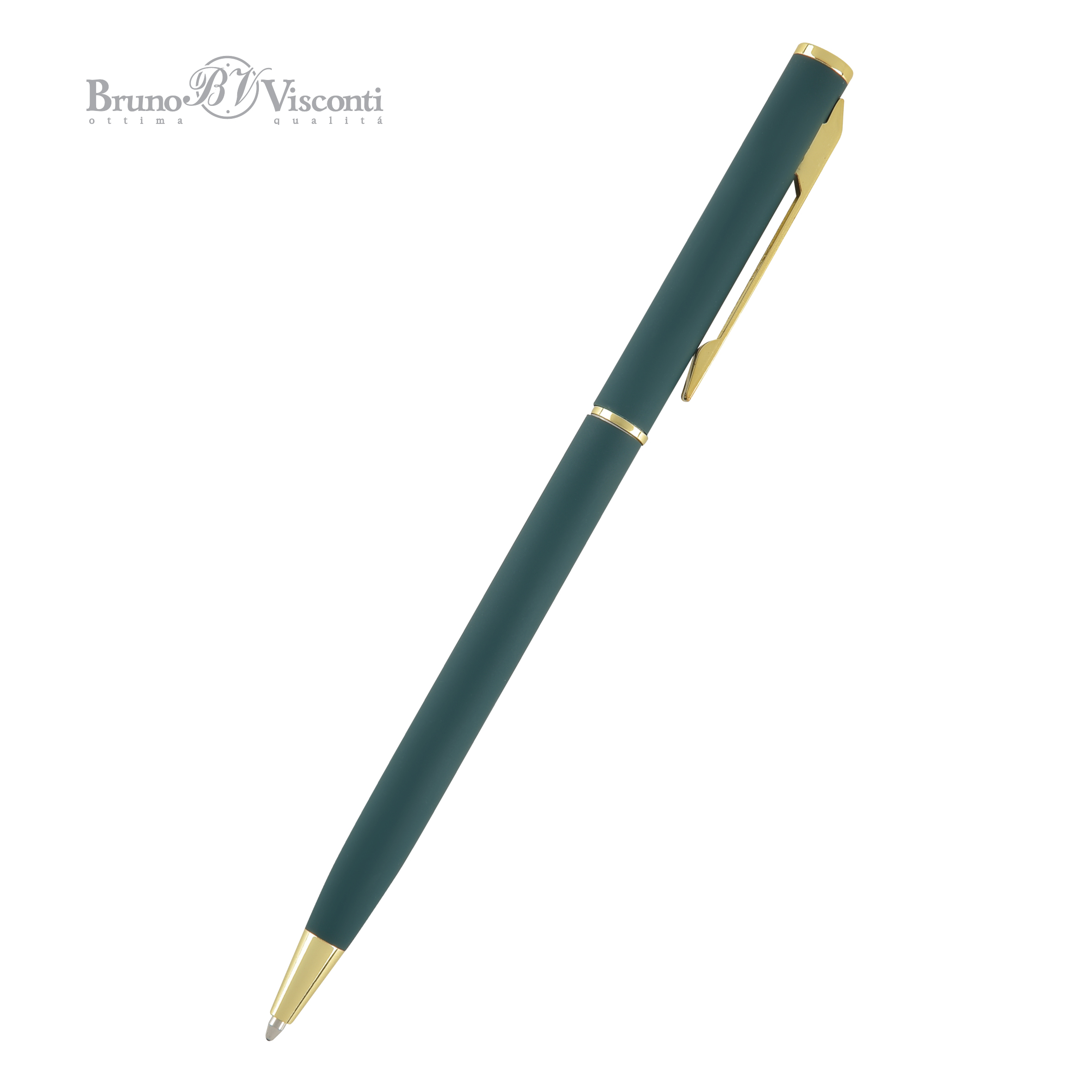 Ручка шариковая автоматическая BrunoVisconti® "PALERMO" цвет корпуса зеленый 0.7 мм, в тубе