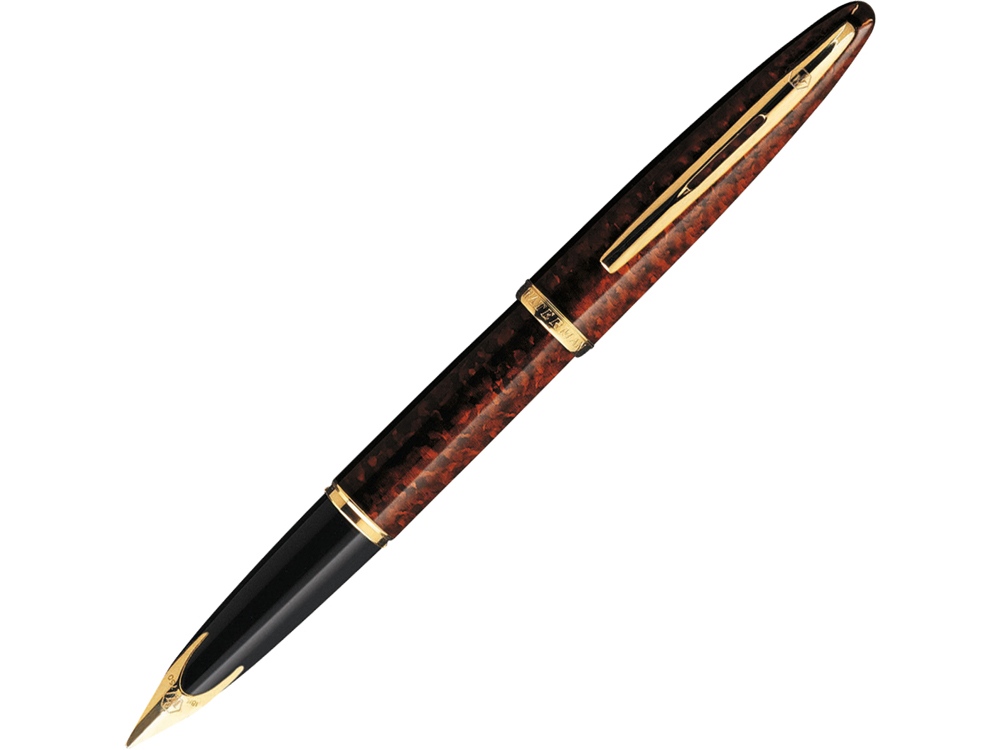 Ручка перьевая Waterman Carene Amber GT F, коричневый/золотистый