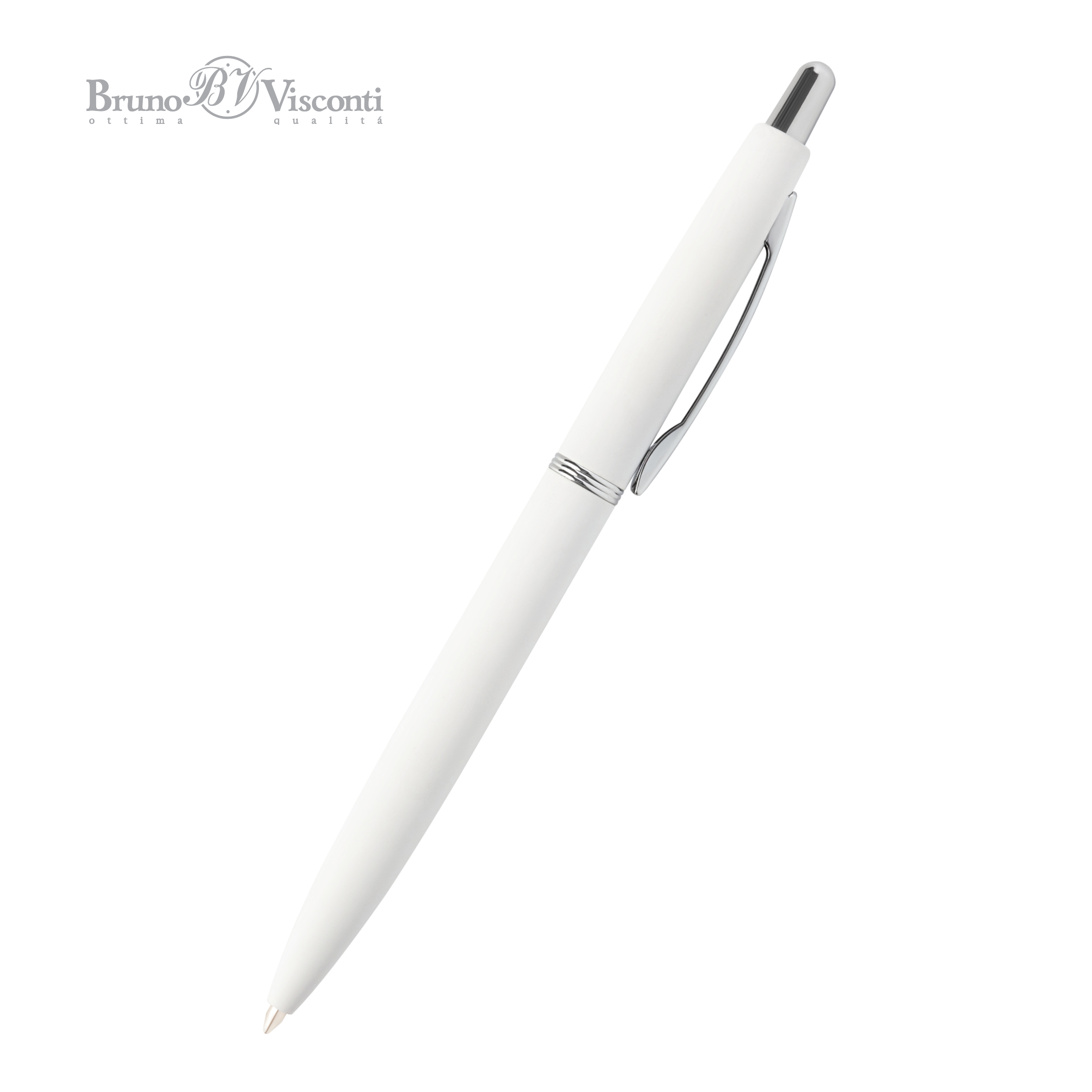 Ручка шариковая автоматическая BrunoVisconti® "SAN REMO" цвет корпуса белый 1 мм, в тубе