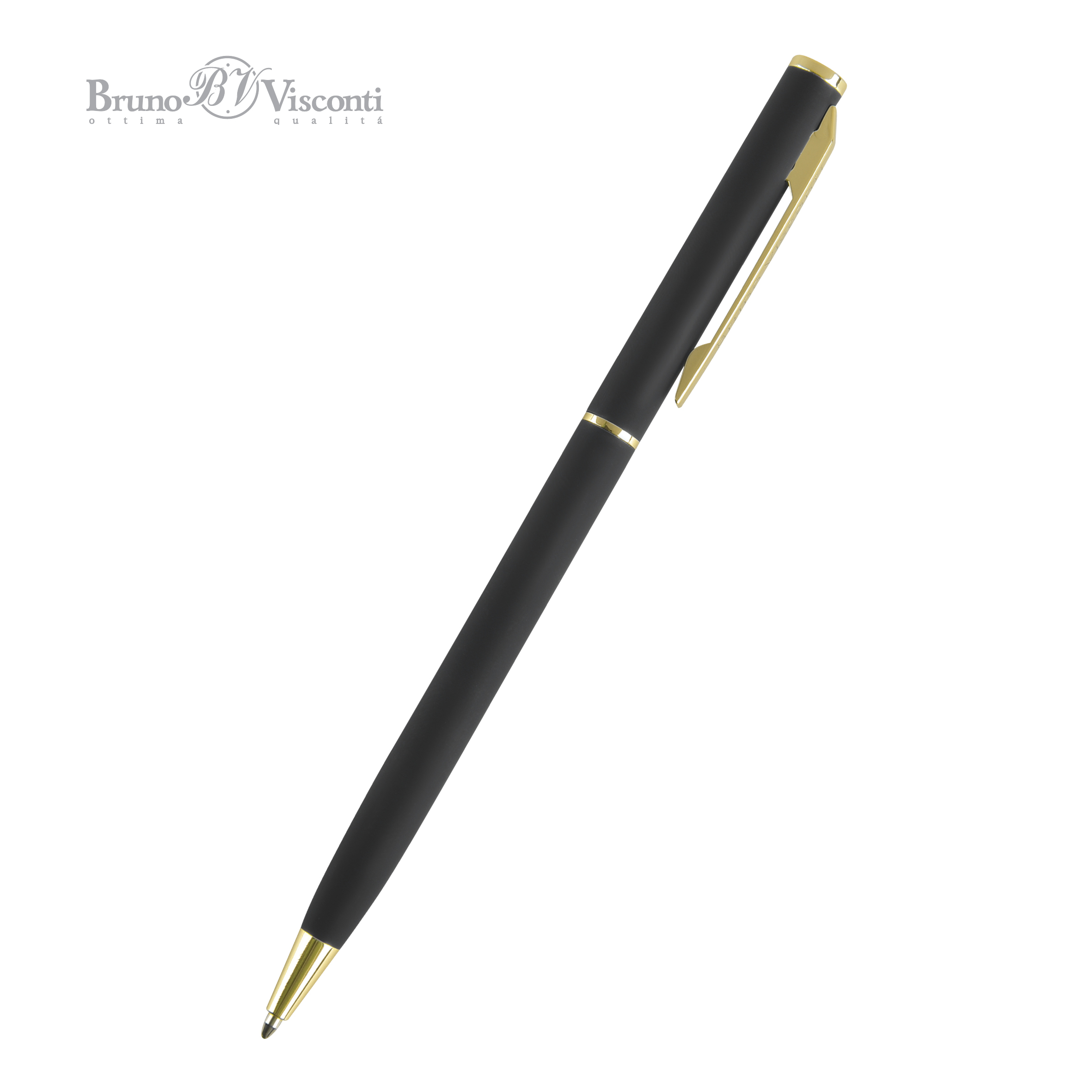 Ручка шариковая автоматическая BrunoVisconti® "PALERMO" цвет корпуса черный 0.7 мм, в тубе
