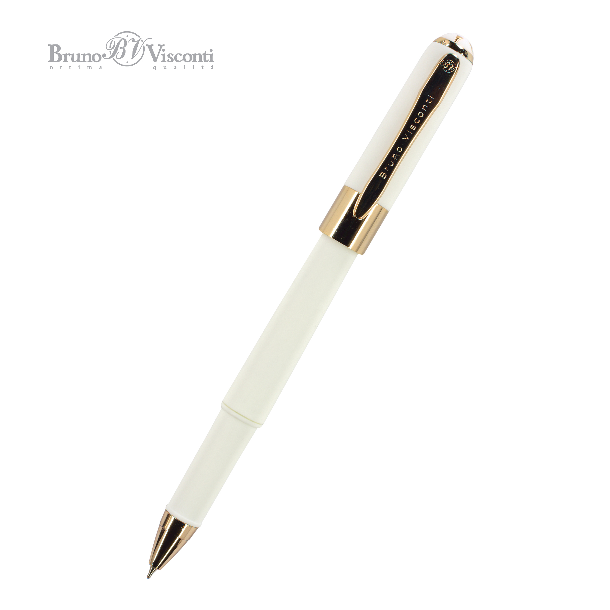 Ручка шариковая BrunoVisconti® "MONACO" цвет корпуса белый 0.5 мм, в тубе