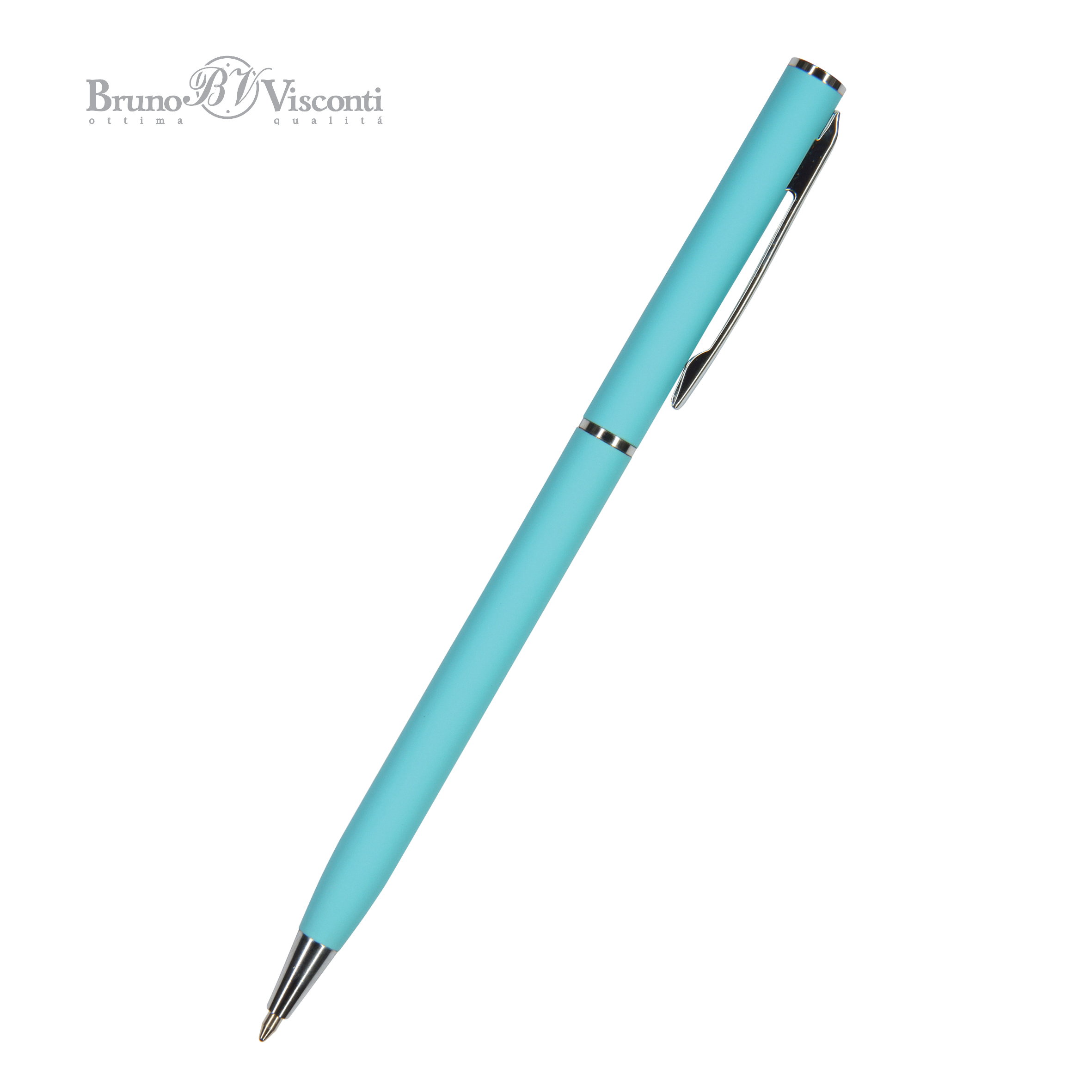 Ручка шариковая автоматическая BrunoVisconti® "PALERMO" цвет корпуса бирюзовый 0.7 мм, в тубе