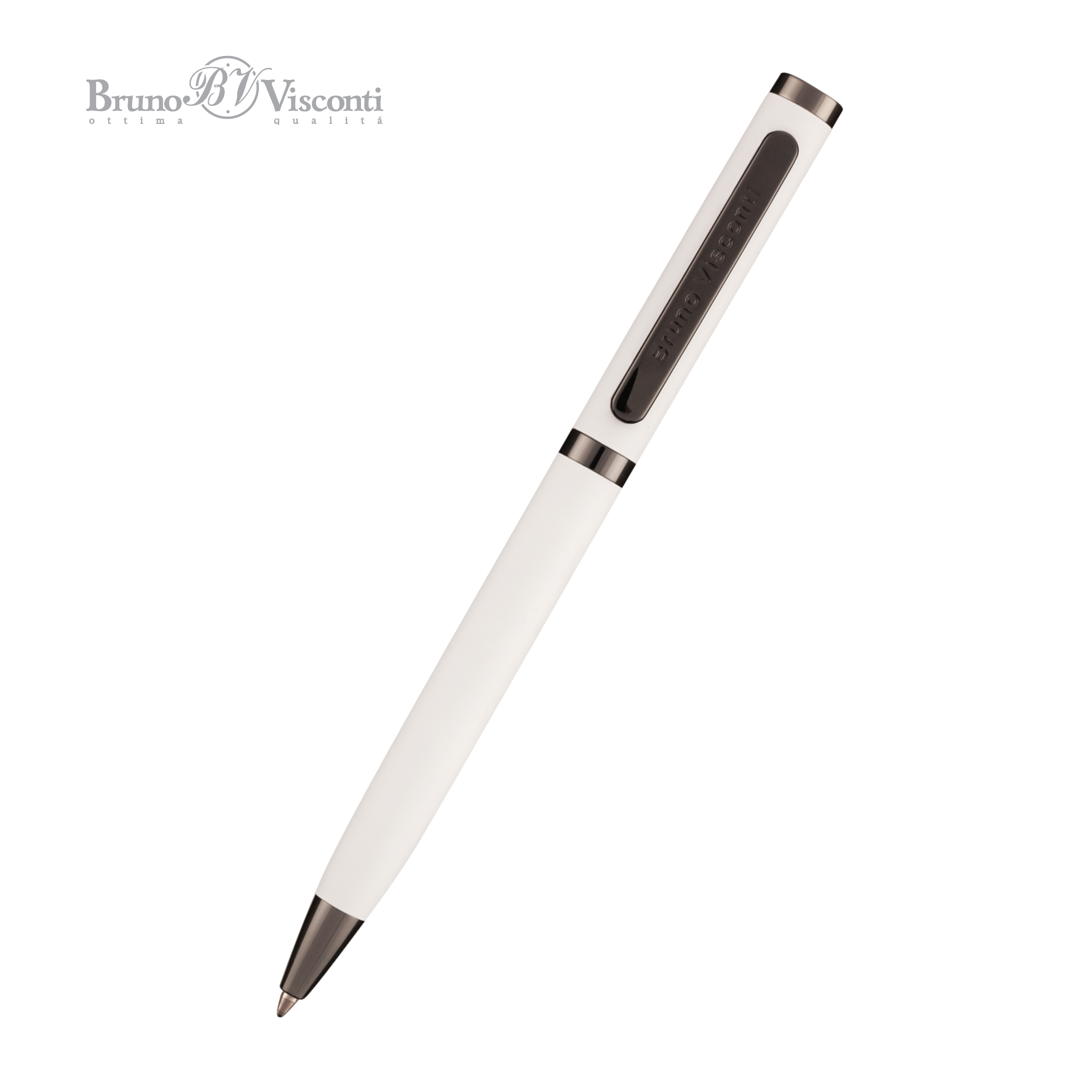 Ручка шариковая автоматическая BrunoVisconti® "FIRENZE" цвет корпуса белый 1 мм