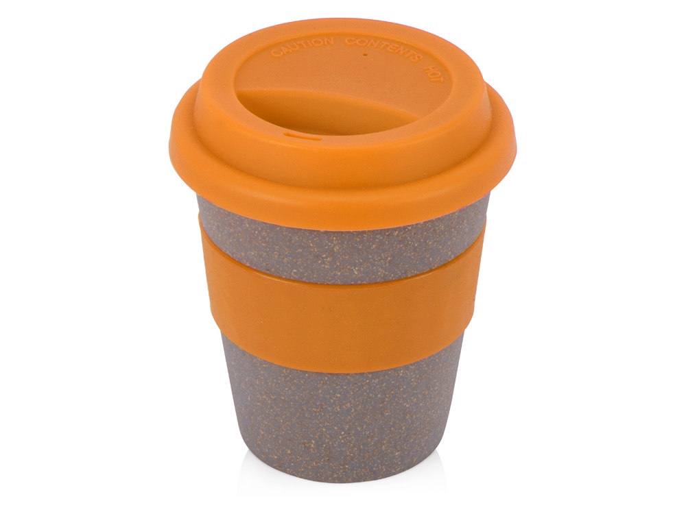 Стакан с силиконовой крышкой Café, оранжевый
