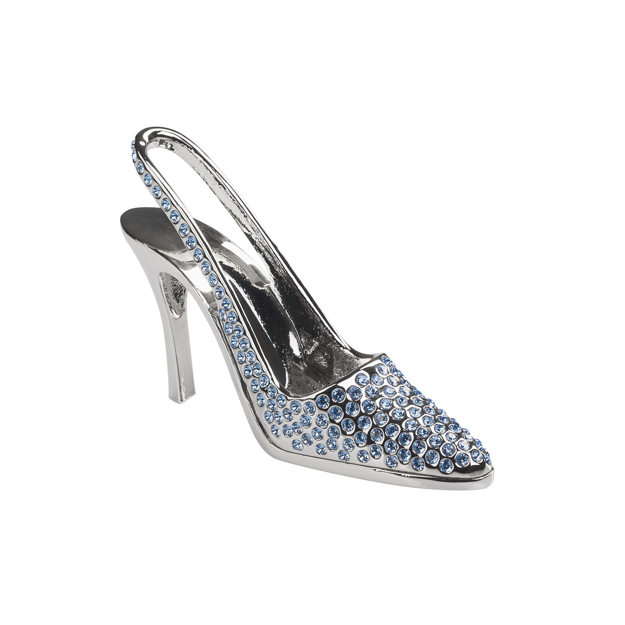 Туфелька Fleur blue, цвет серебристый