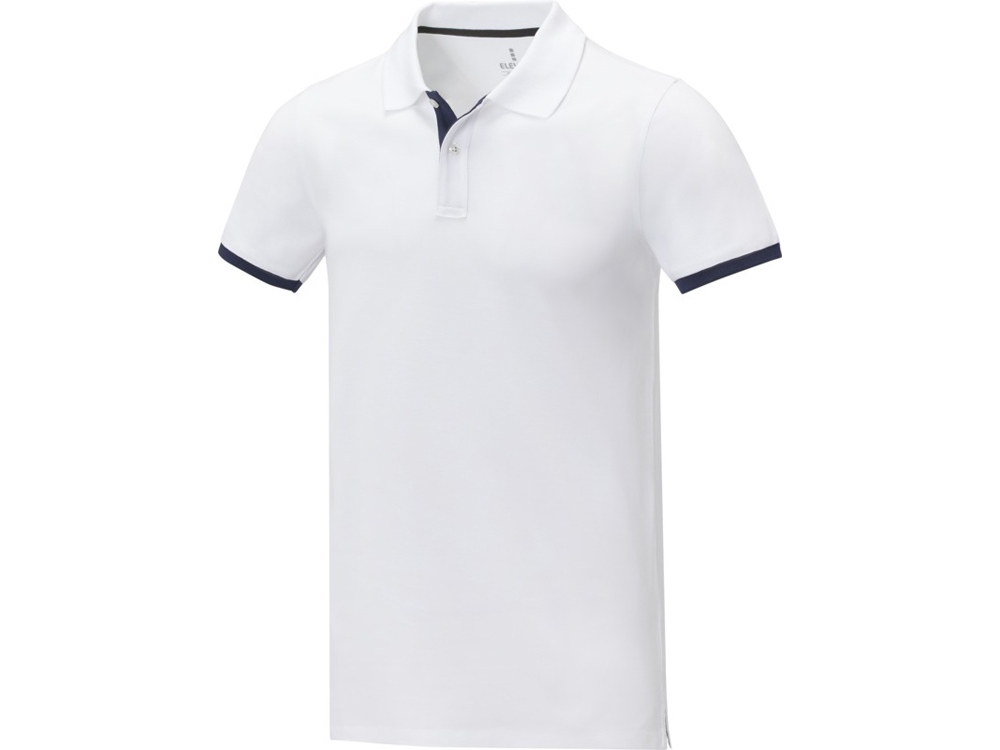 Morgan Двухцветное мужское поло с коротким рукавом , белый, размер 2XL