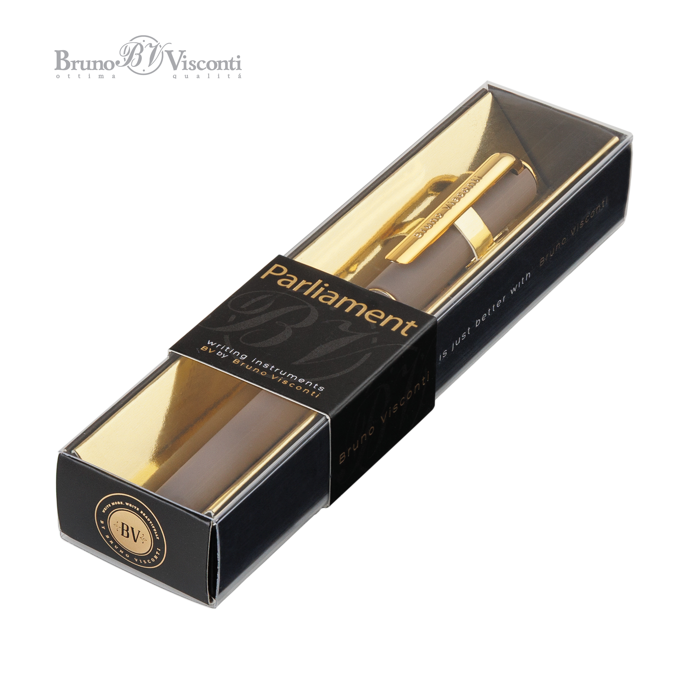 Ручка шариковая масляная BrunoVisconti® "PARLIAMENT" цвет корпуса серый 0.7 мм