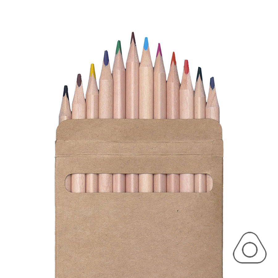 Цветные карандаши KINDERLINE middle,12 цветов, дерево, картон