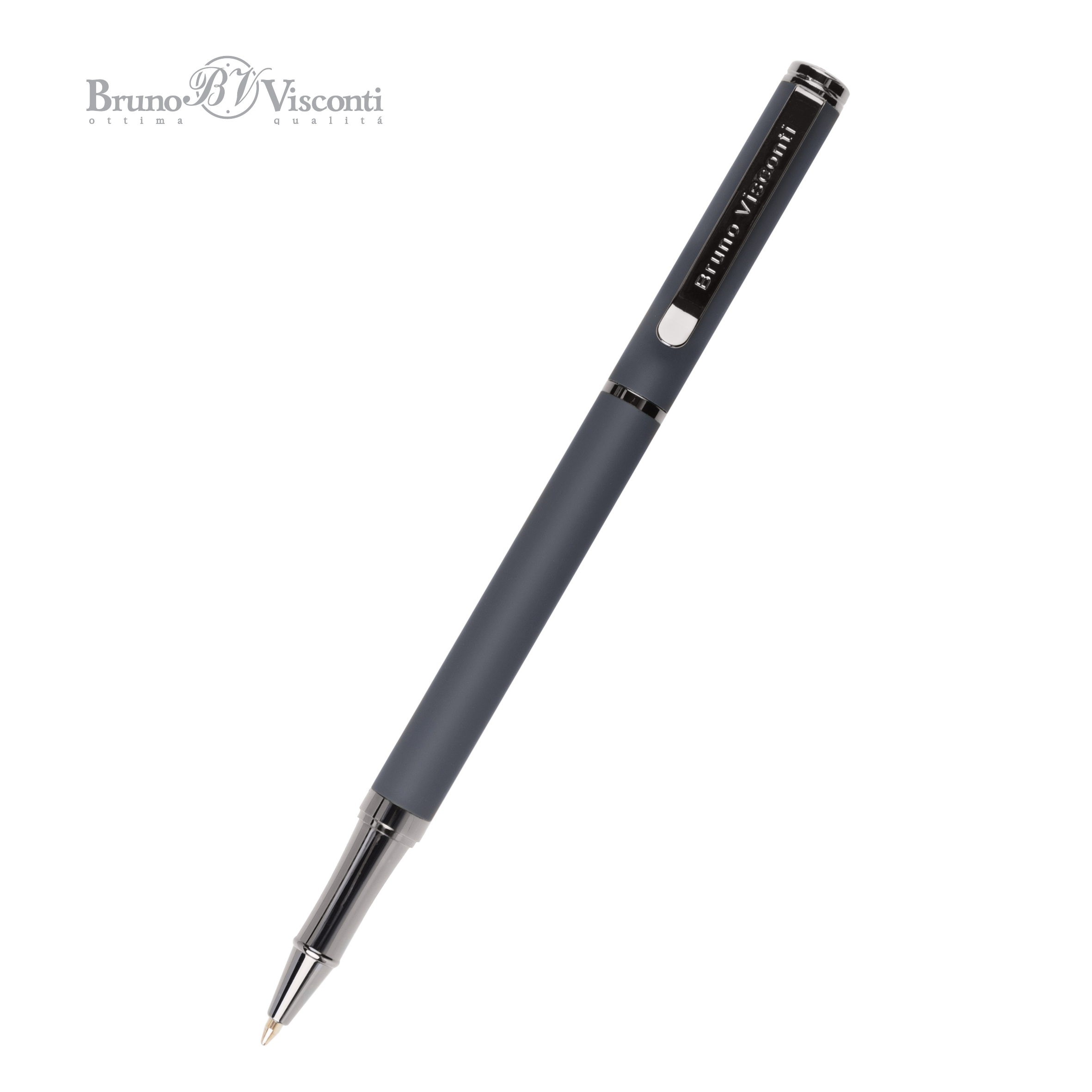 Ручка шариковая автоматическая BrunoVisconti® "VENEZIA PRAGMATICO" цвет корпуса серый 0.7 мм
