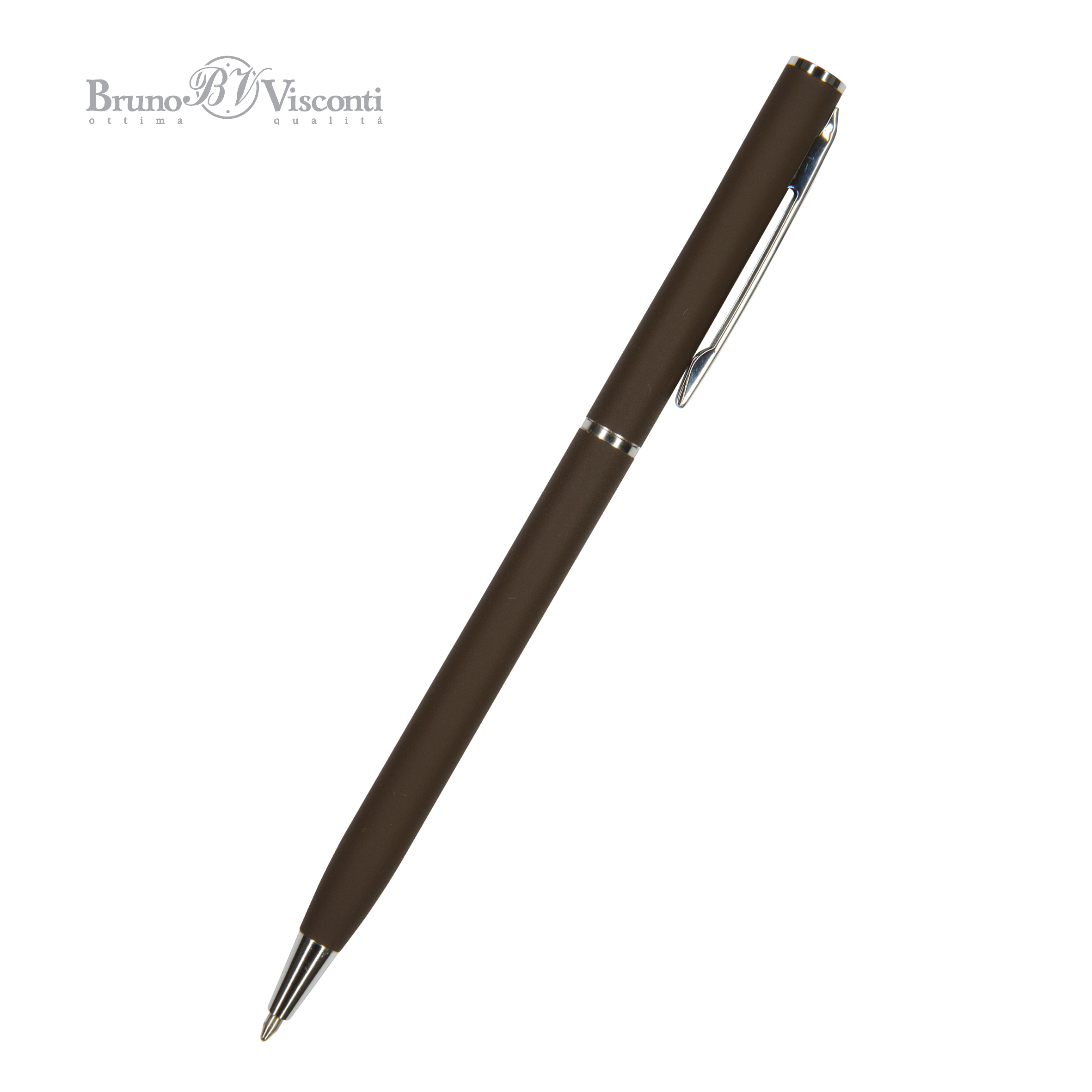 Ручка шариковая автоматическая BrunoVisconti® "PALERMO" цвет корпуса коричневый 0.7 мм, в тубе