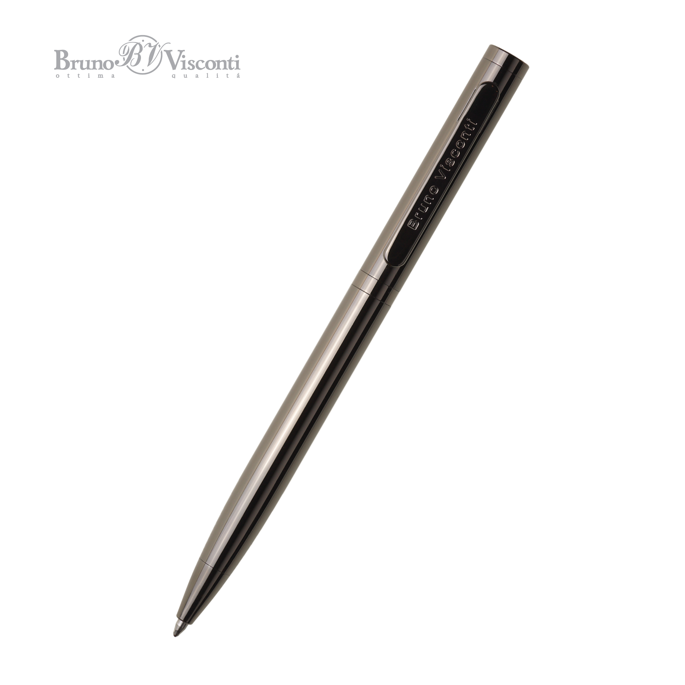 Ручка шариковая автоматическая BrunoVisconti® "FIRENZE" цвет корпуса вороненая сталь 1 мм