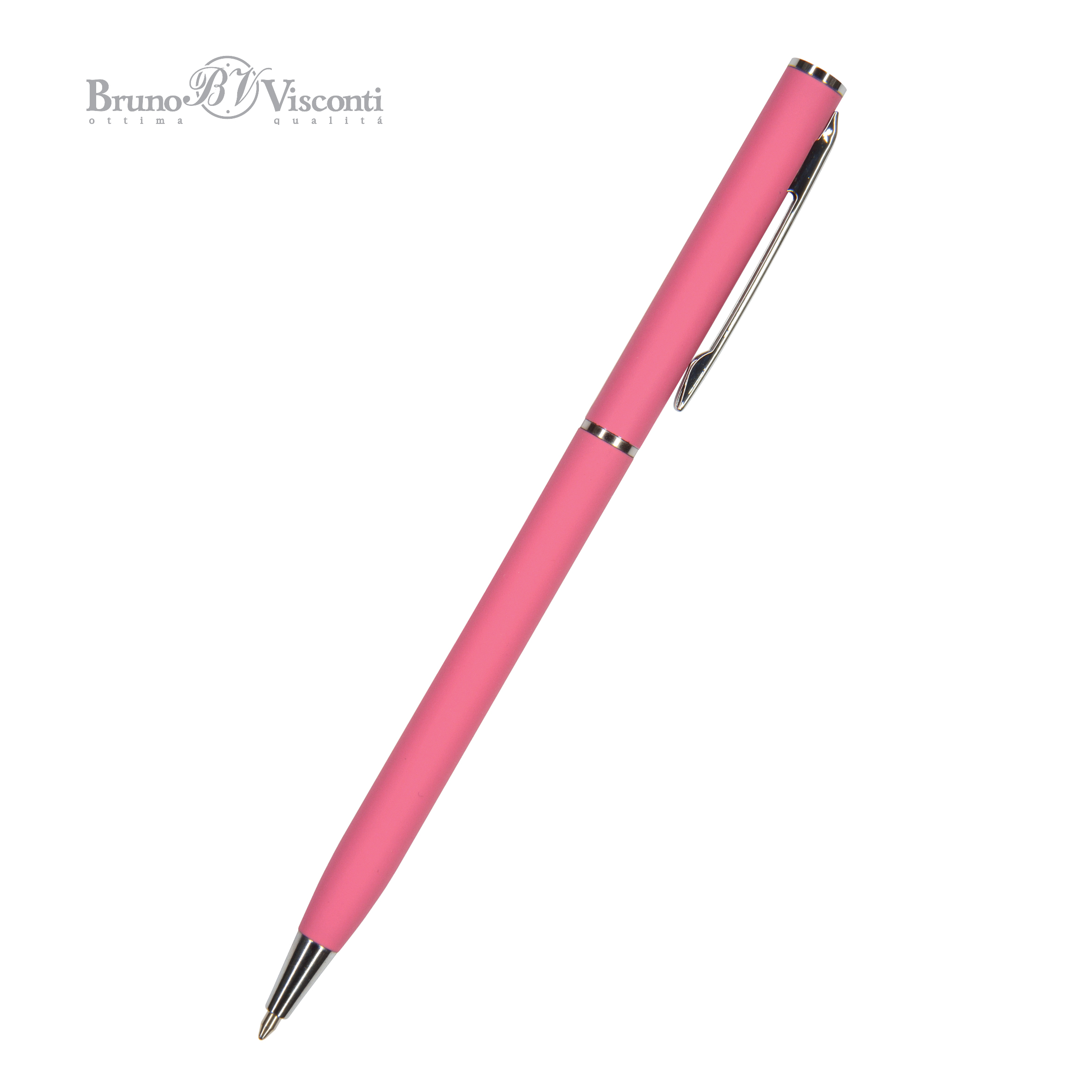 Ручка шариковая автоматическая BrunoVisconti® "PALERMO" цвет корпуса красный коралловый 0.7 мм, в тубе