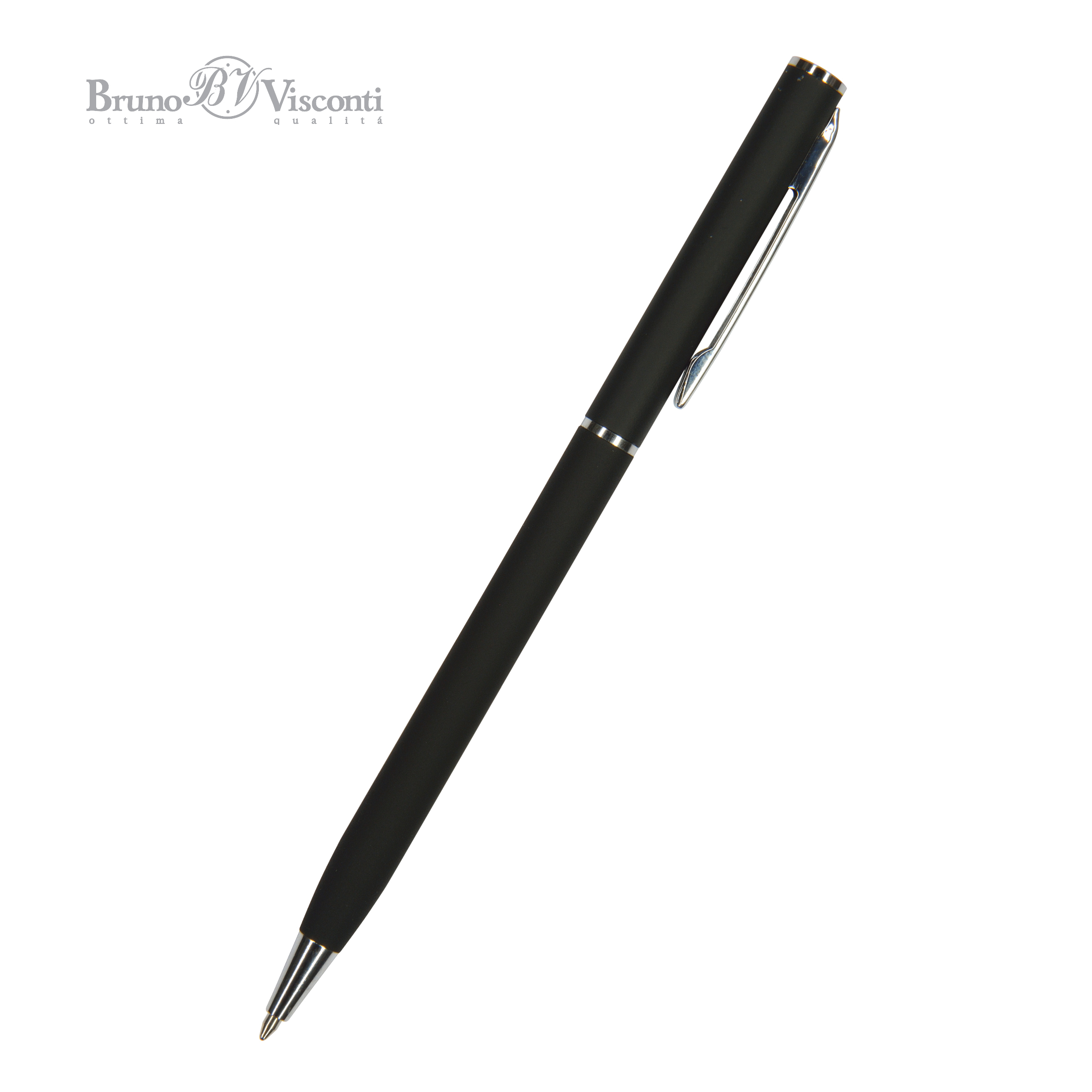 Ручка шариковая автоматическая BrunoVisconti® "PALERMO" цвет корпуса черный 0.7 мм, в тубе