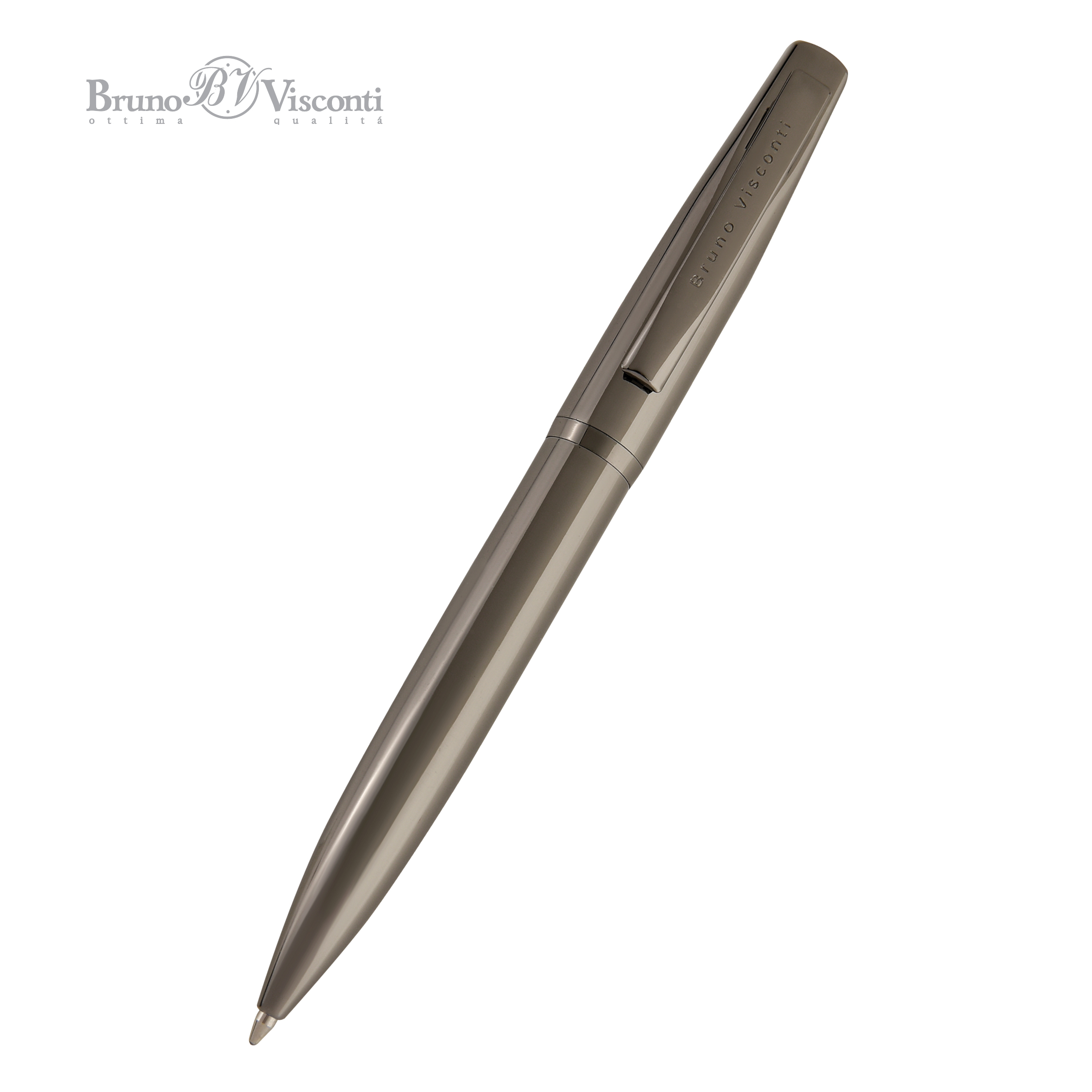Ручка шариковая автоматическая BrunoVisconti® "PORTOFINO" цвет корпуса вороненая сталь 1 мм