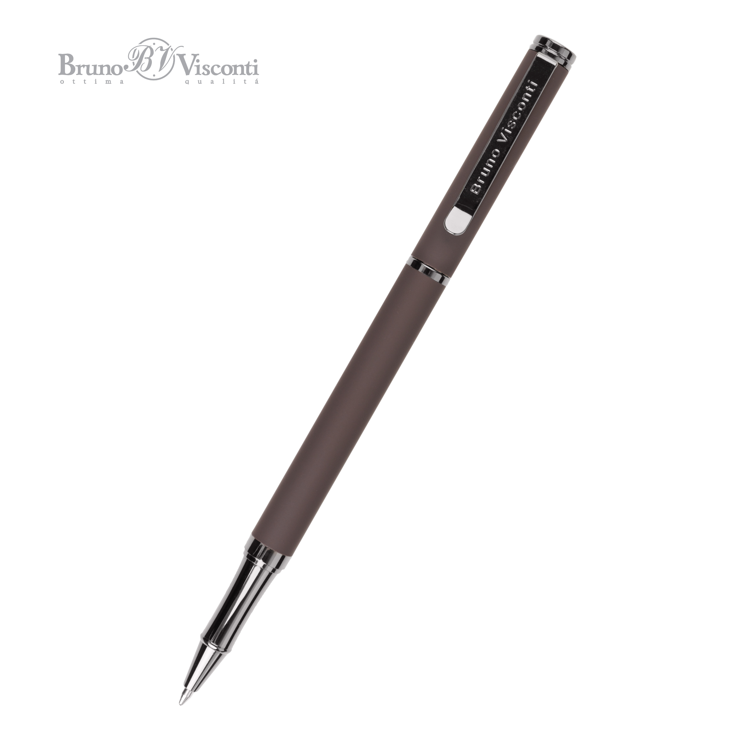 Ручка шариковая автоматическая BrunoVisconti® "VENEZIA PRAGMATICO" цвет корпуса коричневый 1 мм