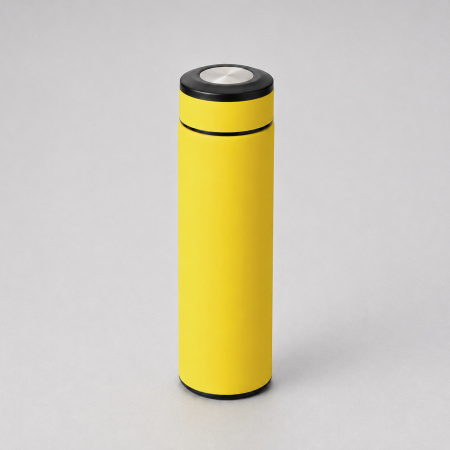 Вакуумный термос "Vacuum Flask C1", soft touch, 420мл, желтый