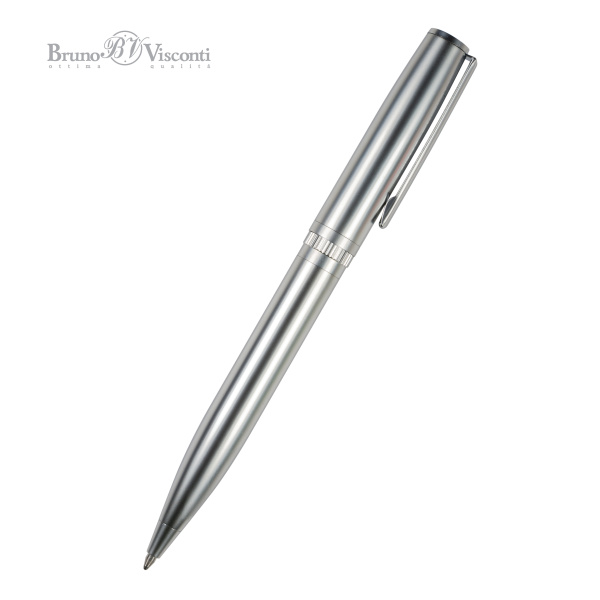 Ручка шариковая автоматическая BrunoVisconti® "BOSTON" цвет корпуса серебряный 0.7 мм