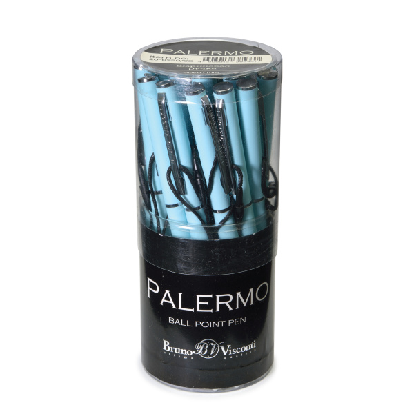 Ручка шариковая автоматическая BrunoVisconti® "PALERMO" цвет корпуса голубой 0.7 мм, в тубе