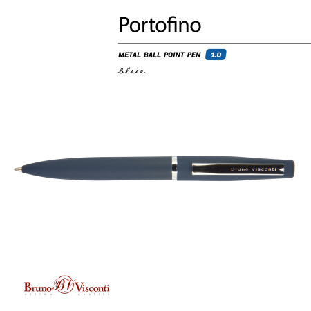 Ручка шариковая автоматическая BrunoVisconti® "PORTOFINO" цвет корпуса синий 1 мм
