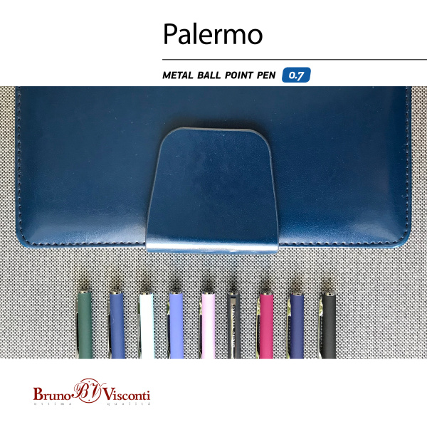 Ручка шариковая автоматическая BrunoVisconti® "PALERMO" цвет корпуса белый 0.7 мм, в тубе