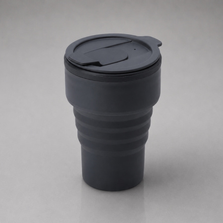 Силиконовый складной стакан "GoCup", темно-серый