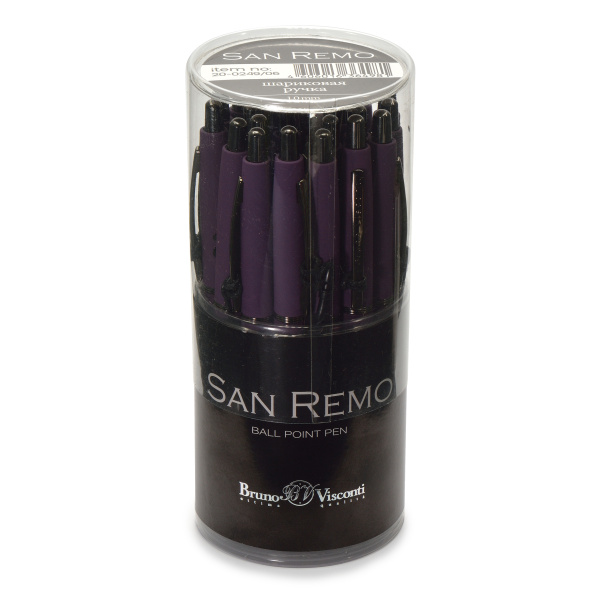Ручка шариковая автоматическая BrunoVisconti® "SAN REMO" цвет корпуса фиолетовый 1 мм, в тубе