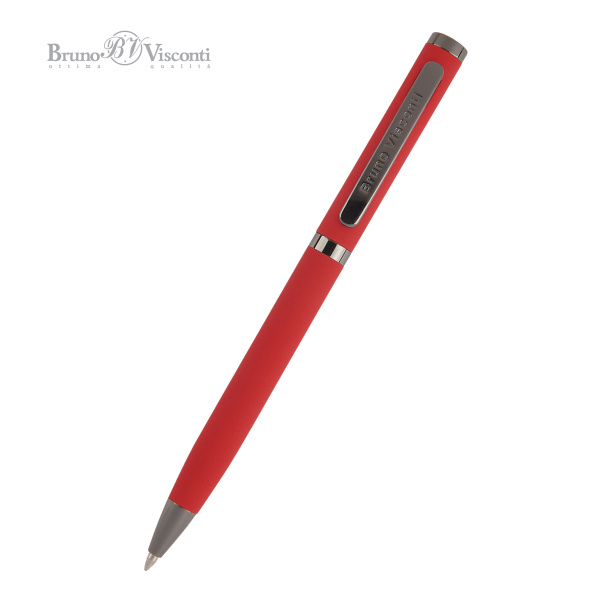 Ручка шариковая автоматическая BrunoVisconti® "FIRENZE" цвет корпуса красный 1 мм