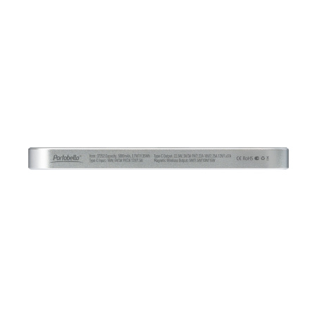 Внешний аккумулятор Артекс PD (Artex PD) 5000mAh с функцией беспроводной зарядки 15W, серебряный