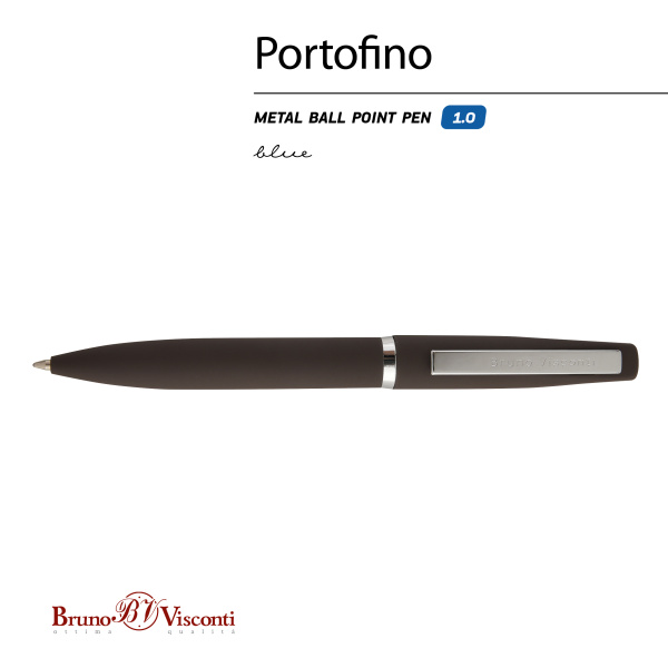 Ручка шариковая автоматическая BrunoVisconti® "PORTOFINO" цвет корпуса коричневый 1 мм
