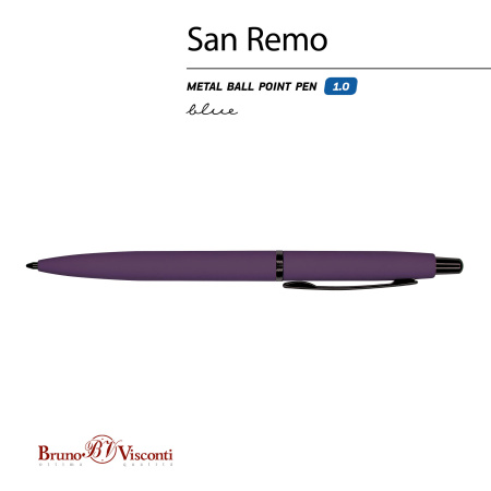 Ручка шариковая автоматическая BrunoVisconti® "SAN REMO" цвет корпуса фиолетовый 1 мм, в тубе