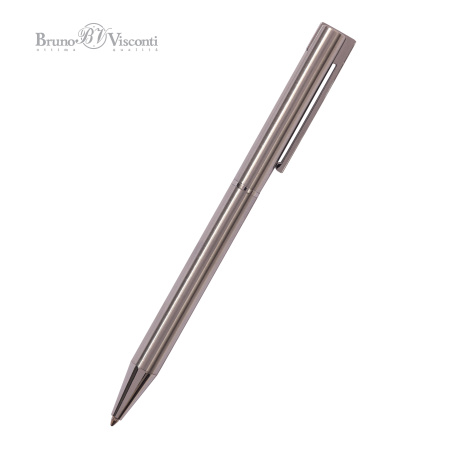 Ручка шариковая автоматическая BrunoVisconti® "BERGAMO" цвет корпуса стальной 0.7 мм, синяя