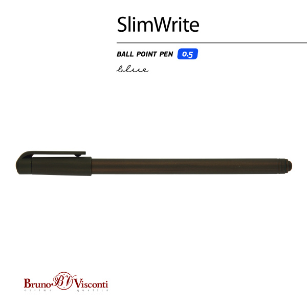 Ручка шариковая под персонализацию BrunoVisconti® 0.5 мм, синий SlimWrite Original