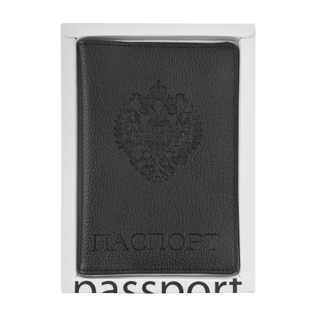Обложка для паспорта BrunoVisconti® "ГЕРБ РОССИИ" черный