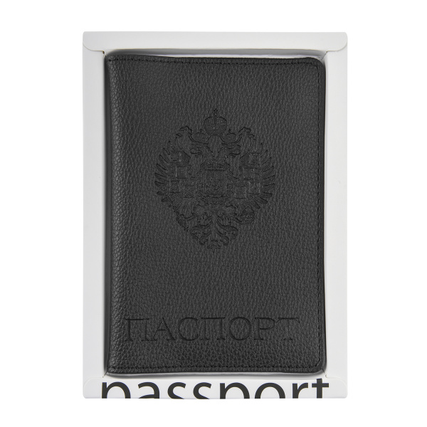 Обложка для паспорта BrunoVisconti® "ГЕРБ РОССИИ" черный