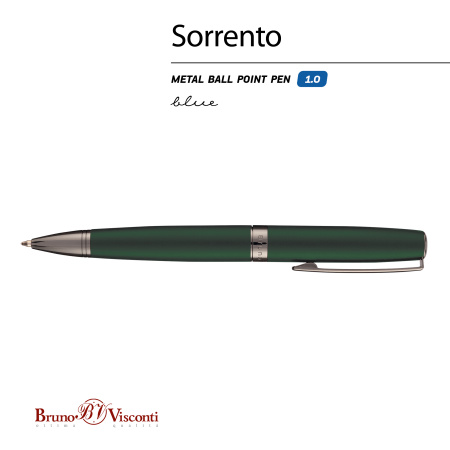 Ручка шариковая автоматическая BrunoVisconti® "SORRENTO" цвет корпуса зеленый 1 мм