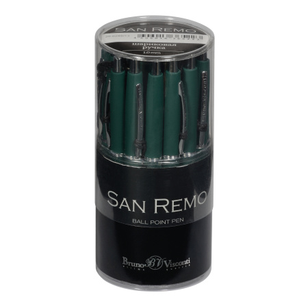 Ручка шариковая BrunoVisconti® "SAN REMO" цвет корпуса зеленый 1 мм, в тубе