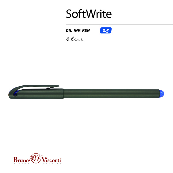 Ручка шариковая под персонализацию BrunoVisconti® 0.5 мм, синий SoftWrite