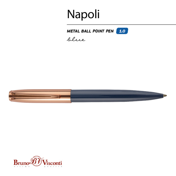 Ручка шариковая автоматическая BrunoVisconti® "NAPOLI" цвет корпуса синий 1 мм