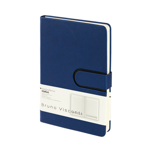 Ежедневник BrunoVisconti® недатированный А5 (155 х 212 мм) "STATUS" темно-синий 256 стр.