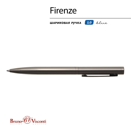 Ручка шариковая автоматическая BrunoVisconti® "FIRENZE" цвет корпуса вороненая сталь 1 мм