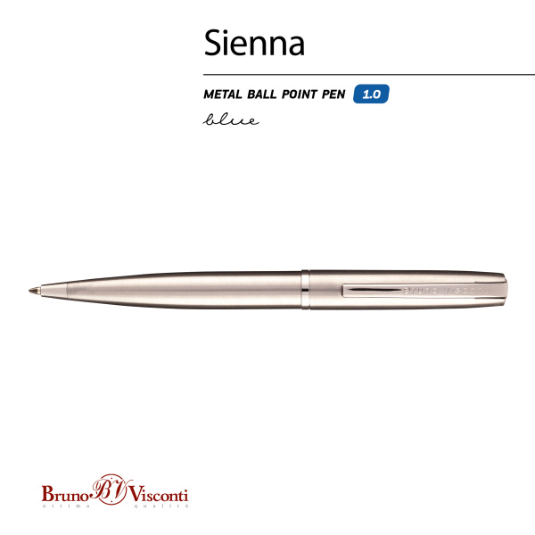 Ручка шариковая автоматическая BrunoVisconti® "SIENNA" цвет корпуса стальной 1 мм