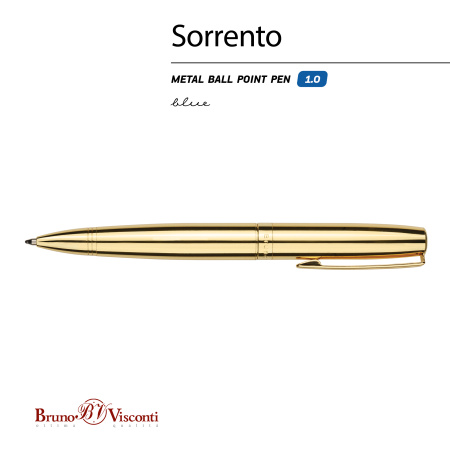 Ручка шариковая автоматическая BrunoVisconti® "SORRENTO" цвет корпуса золотой 1 мм