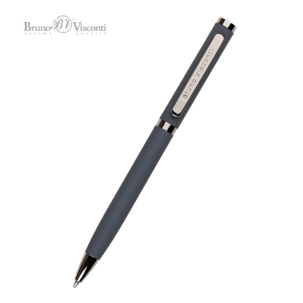 Ручка шариковая автоматическая BrunoVisconti® "FIRENZE" цвет корпуса серый 1 мм