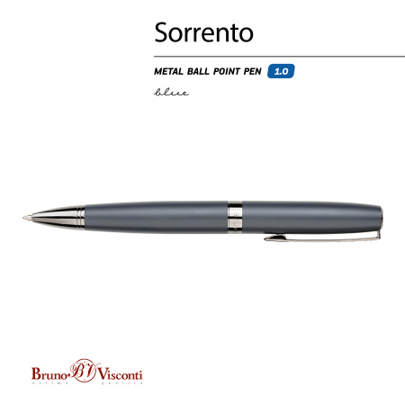 Ручка шариковая автоматическая BrunoVisconti® "SORRENTO" цвет корпуса серый 1 мм